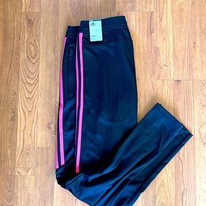 women’s small adidas black and pink climacool track pants